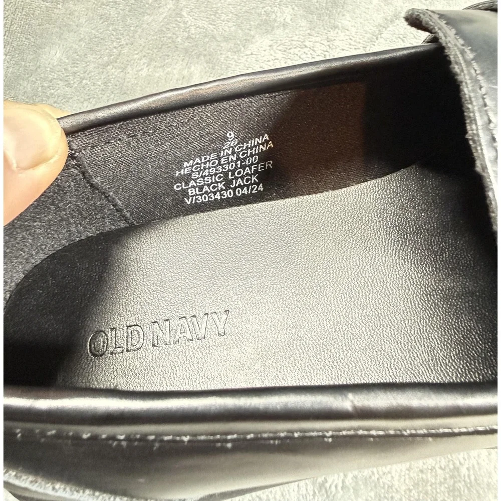 Old Navy Shoes Mens Size 9 Black Faux Leather Loafer Dress Slip On Black‎ Jack